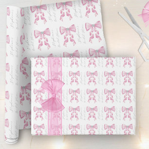 Papel De Regalo Ducha de Novia Coquette Glam con Lazo Rosa
