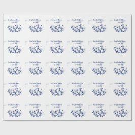 Papel De Regalo ducha de novia de lujo real estrellas azules 