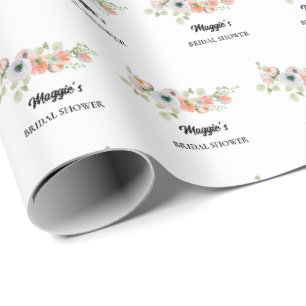 Papel De Regalo Ducha de novia floral de melocotón