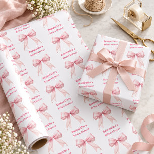 Papel De Regalo Ducha de novia lazos de color rosa perlas