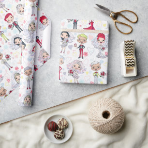 Papel De Regalo Ducha de Novia Parejas