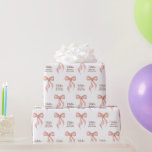 Papel De Regalo Ducha de novia personalizada de Rubor Pink Bow<br><div class="desc">Papel de envolvimiento de ducha de novia personalizado de Rubor Pink Bow. Perfecto para los fiestas de moda "Está atando el nudo". Personaliza con el nombre y el evento de la futura novia. © Kimbellished,  LLC</div>