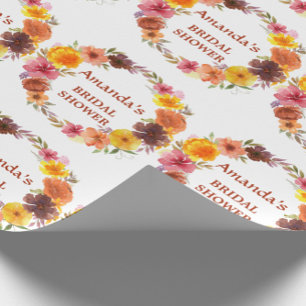 Papel De Regalo Ducha de novia personalizada Floral Wreath