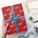 Papel De Regalo Ducha de novia XOXO blanco rojo<br><div class="desc">Boda de ducha de novia XOXO blanco rojo Cumpleaños</div>