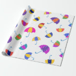 Papel De Regalo Ducha de novia y de bebé<br><div class="desc">Papel de envolvimiento de la huella de paraguas.</div>