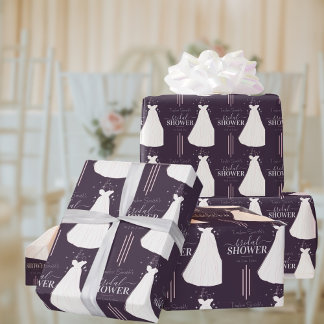 Papel De Regalo Ducha Minimalista morada personalizada
