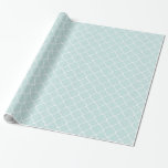 Papel De Regalo Ducha nupcial azul y blanca<br><div class="desc">Moda Patrón de Quatrefoil azul y blanco Cumpleaños o Ducha de novia</div>