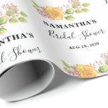 Papel De Regalo Ducha nupcial floral de primavera<br><div class="desc">¡Celebra el amor en flor con nuestro papel de relleno de ducha floral de primavera! Con delicados florales de acuarela en suaves tonos pastel (como el rosa ondulado, el amarillo soleado y los verdes frescos), este papel de envoltura aporta un toque alegre y elegante a los regalos de ducha de...</div>
