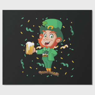 Papel De Regalo Duende bebiendo cerveza Día de San Patricio