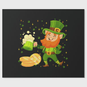 Papel De Regalo Duende bebiendo cerveza día de San Patricio