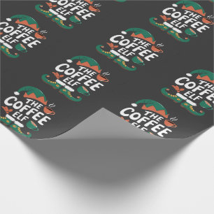Papel De Regalo Duende del café Navidad Divertido Cafeína Amantes 