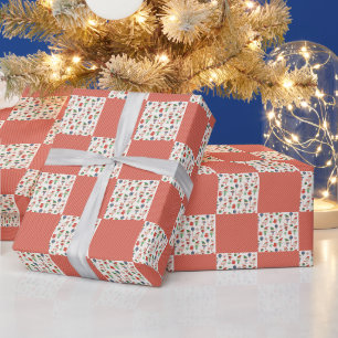 Papel De Regalo Duendes de Navidad con Rayas Rojas