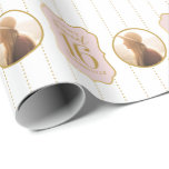 Papel De Regalo Dulce 16 cumpleaños Oro rosa foto personalizada<br><div class="desc">Cree un rollo único de papel de envoltura de regalo para la chica de 16 años Sweet añadiendo su foto dentro de los círculos de esta plantilla única de diseño de envoltura de regalo de 16 años en una tipografía rosa dorada subió dentro de una elegante forma de soporte que...</div>
