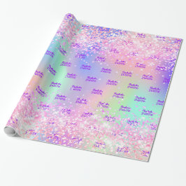 Papel De Regalo Dulce 16 holográfico rosa de color rosa morado