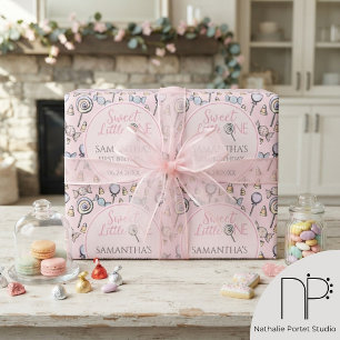Papel De Regalo Dulce Bebé de Shower de Candy Rosa