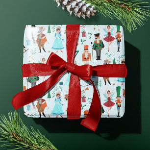 Papel De Regalo Dulce Cascanueces Pastel Azul Navidad Fiesta