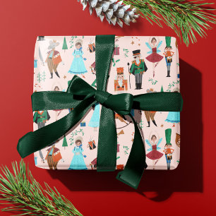 Papel De Regalo Dulce Cascanueces Rosa Navidad Fiesta