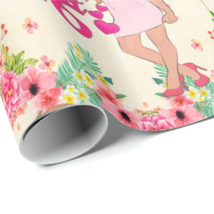 Papel De Regalo Dulce Chica De Cumpleaños 16 Con Flores