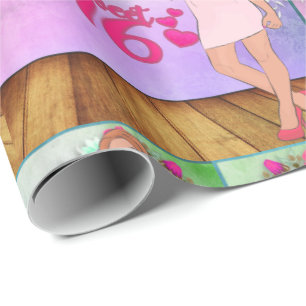 Papel De Regalo Dulce Chica De Cumpleaños 16 Con Flores