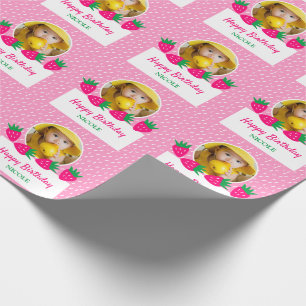 Papel De Regalo Dulce Chica de fresa rosada y dulce