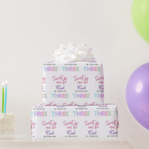 Papel De Regalo Dulce como puede ser Chica cumple 3 años