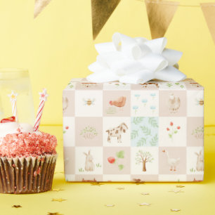 Papel De Regalo Dulce Cumpleaños Granmilenario de Granja Pintado a