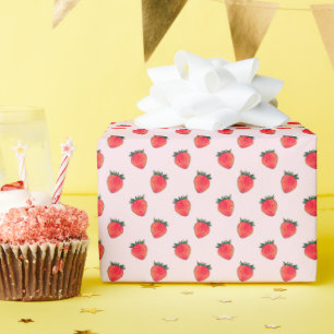 Papel De Regalo Dulce de fresa roja rosa