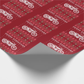 Papel De Regalo Dulce de motocicleta de época Navidades feos