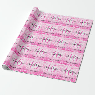 Papel De Regalo Dulce elegante 16 luces rosadas del purpurina del
