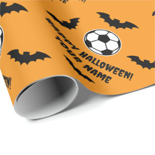 Papel De Regalo Dulce espeluznante Feliz Halloween fiesta de fútbo