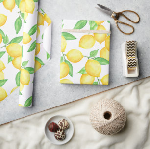Papel De Regalo Dulce Estampado de Limón Cítrico