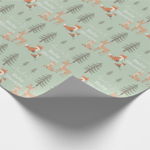 Papel De Regalo Dulce Fiesta de Bebé de Animales del Bosque