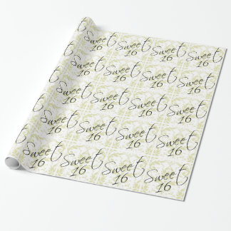 Papel De Regalo Dulce fiesta de cumpleaños de Taupe Tan Damask Gir