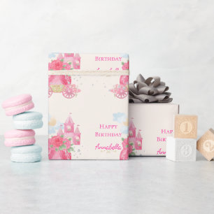 Papel De Regalo Dulce Fiesta de Princesa Rosa de Cuento de Hadas