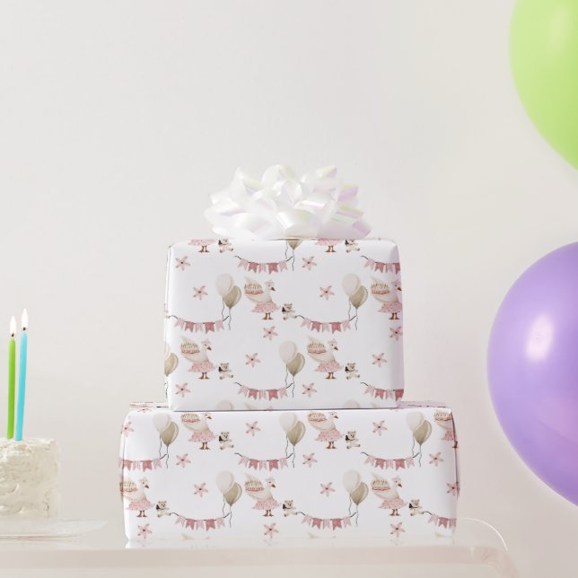 Papel De Regalo Dulce Goosey Gander Cumpleaños , Blanco de oca (Regalos de fiesta)