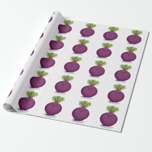 Papel De Regalo Dulce ilustración de cocina de remolacha feliz y l
