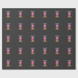 Papel De Regalo Dulce Monstruo Rosa Espeluznante Telaraña de Hallo