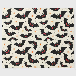 Papel De Regalo Dulce Murciélago Patrón Espeluznante Halloween