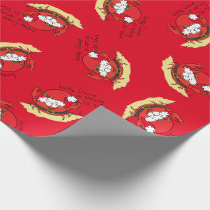 Papel De Regalo Dulce Navidad de Cangrejo Divertida Fiesta de Sant