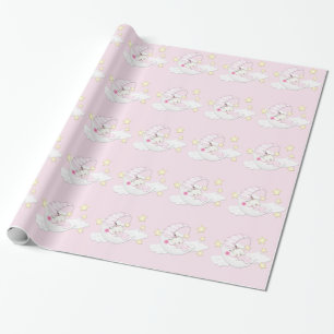 Papel De Regalo Dulce niña de la luna rosa