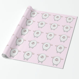Papel De Regalo Dulce Oveja Rosa Baby Shower