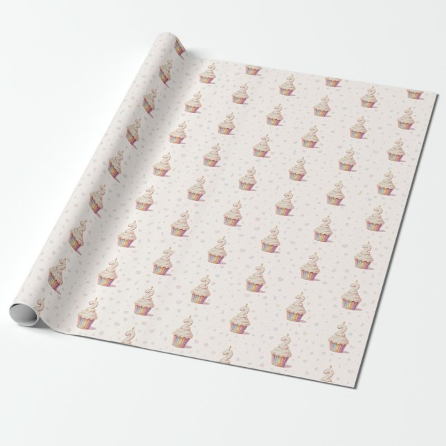 Papel De Regalo Dulce Panda de Pastel Cumpleaños Bebé 2 (Desenrollado)
