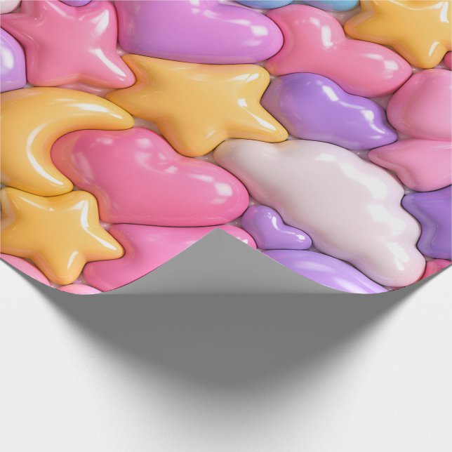 Papel De Regalo Dulce patrón completo 3D (Esquina)