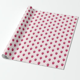 Papel De Regalo Dulce patrón de acuarela artística de frambuesa