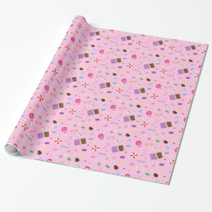 Papel De Regalo Dulce Patrón de Caramelo Femenino para Cumpleaños 