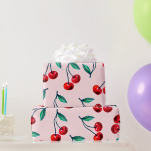 Papel De Regalo Dulce Patrón de Cereza Roja