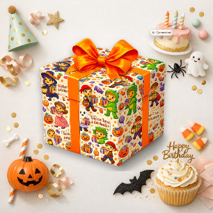 Papel De Regalo Dulce patrón de cumpleaños de Halloween para niños