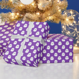 Papel De Regalo Dulce Patrón de Fantasma Morado – Diseño de Hallow