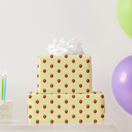 Papel De Regalo Dulce patrón de fresa femenino en crema