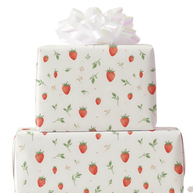 Papel De Regalo Dulce Patrón de Fresa Lindo (Subido por el creador)